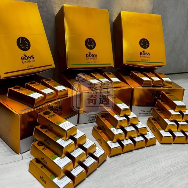 泰國BOSS金磚鼻通棒1000口拋棄式-替煙棒-戒菸神器-鼻吸薄荷棒現貨展示7大盒實拍